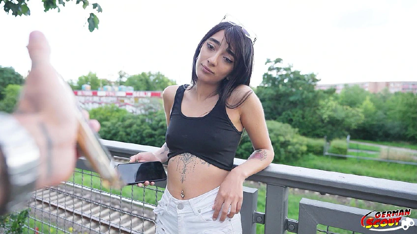 GERMAN SCOUT - Petite Latina Teen Lunita Galactica Pick Up For No Condom Casting Fuck